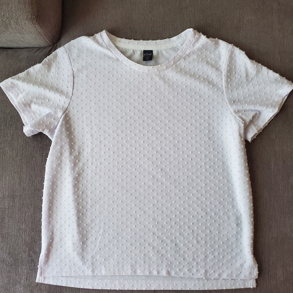 Simons Icone brand Swiss dot t shirt Size small in white